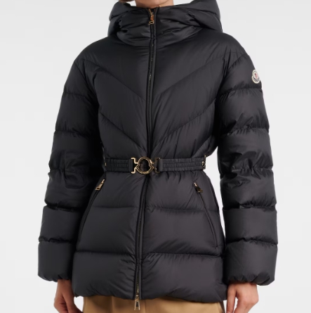 Moncler Brosse 벨티드 후드 다운 재킷